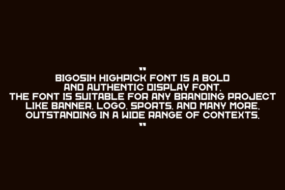 Bigosih Highpick Font PNG with transparent background - Preview 4