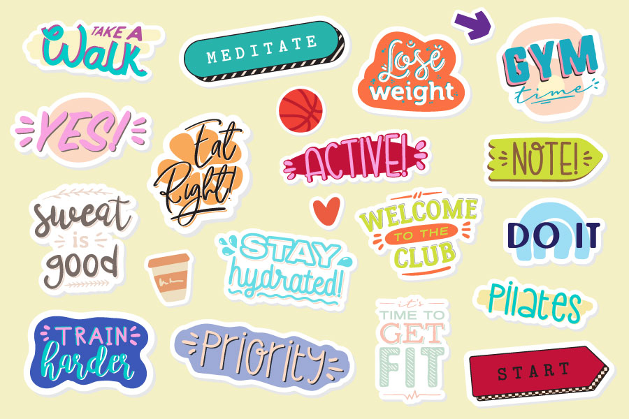 Gym Themed Digital Planner Stickers Set - photo 3