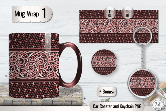Ornament Mug Wrap Abstract Sublimation Graphics