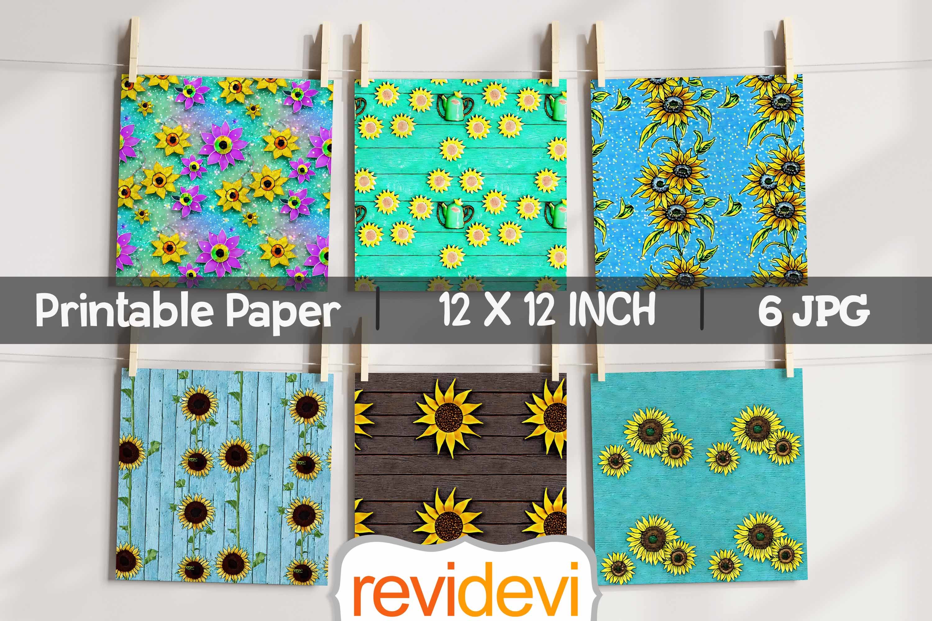 Sunflower Patterns Bundle Graphic by Revidevi · Creative Fabrica
