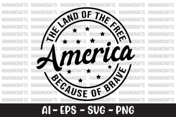 Preview of America Land of the Free SVG T-shirt, sticker, and sublimation design