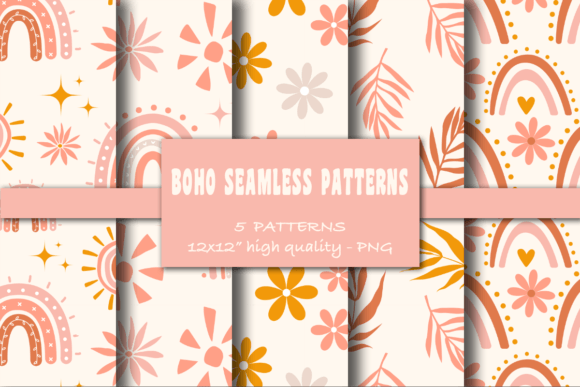 Groovy Boho Flowers Clipart Bundle Graphic by CheriShic · Creative Fabrica