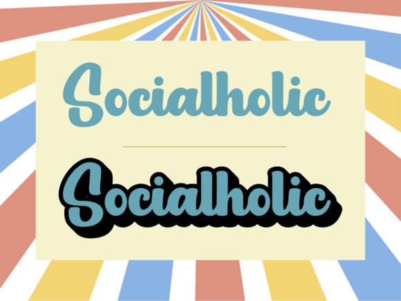 Lunaria Retro Font PNG with transparent background - Preview 3