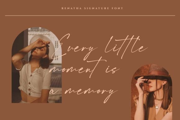 Renatha Signature Font PNG with transparent background - Preview 1