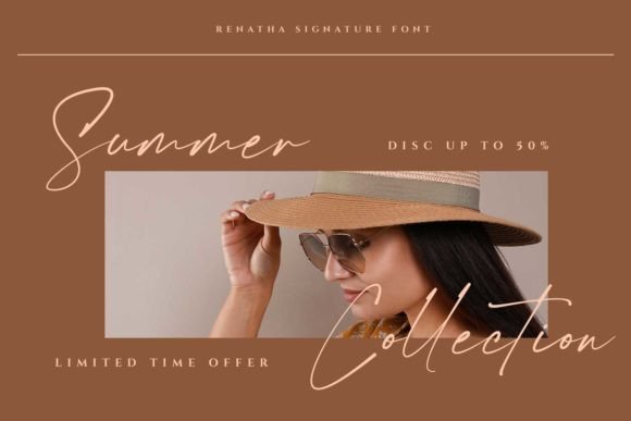Renatha Signature Font PNG with transparent background - Preview 4