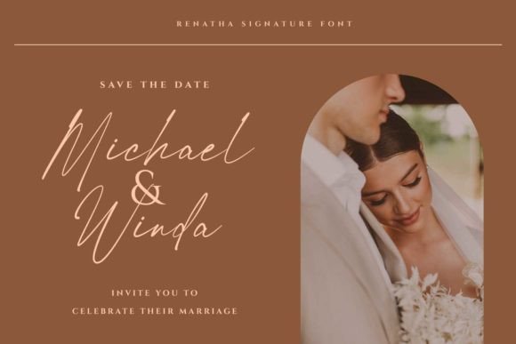 Renatha Signature Font PNG with transparent background - Preview 6