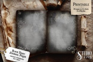 Black Diary Junk Journal Pages Graphic by Studio 7766 · Creative Fabrica