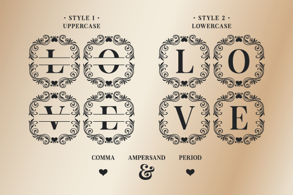 Elegant Wedding Monogram Font - Preview 1