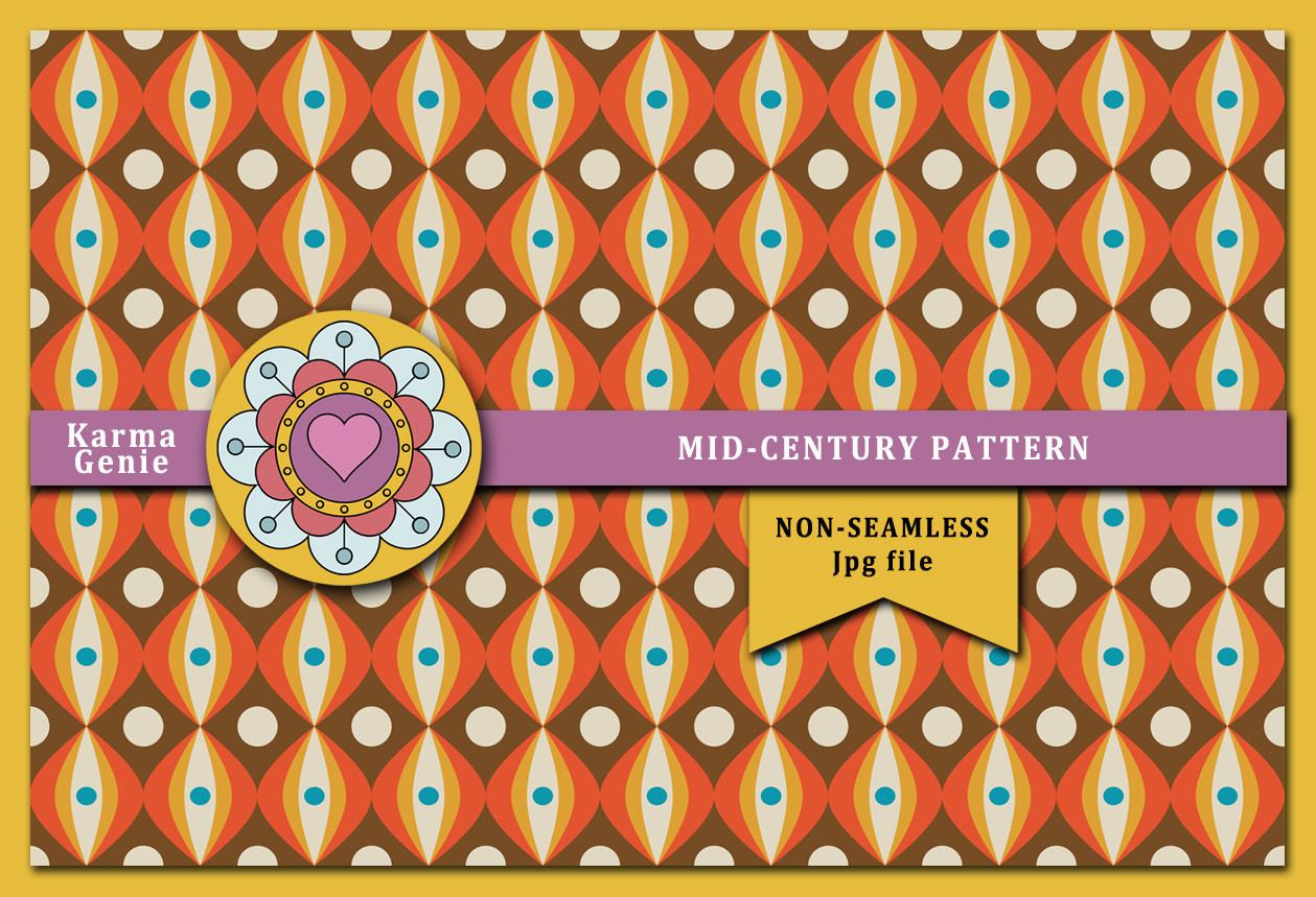 Mid-century 1970s Pattern Graphic by Karma Genie · Creative Fabrica