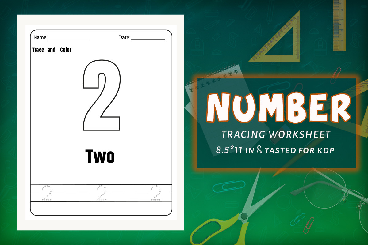 Number Tracing KDP Worksheets 02 Graphic by Design BLOOM · Creative Fabrica