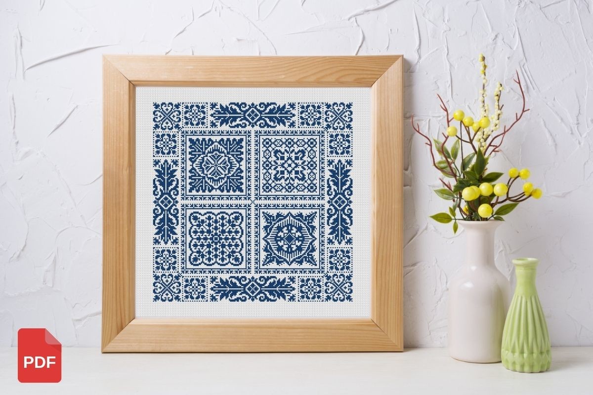Sampler Cross Stitch Vintage Pattern