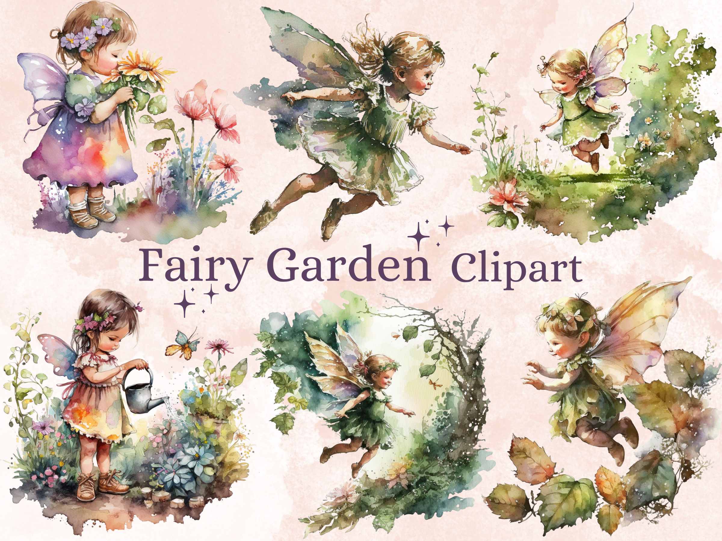 26 PNG Watercolor Fairy Garden Clipart Graphic by giraffecreativestudio ...