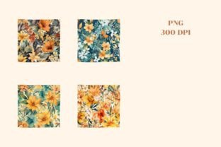 8 Watercolor Summer Flower Patterns Graphic by Brown Cupple Design ...