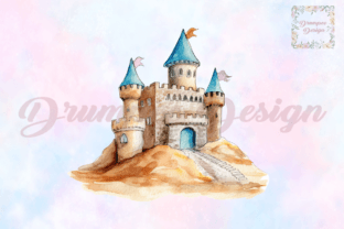 Beach Sand Castle Watercolor Clipart Graphic by Drumpee Design ...