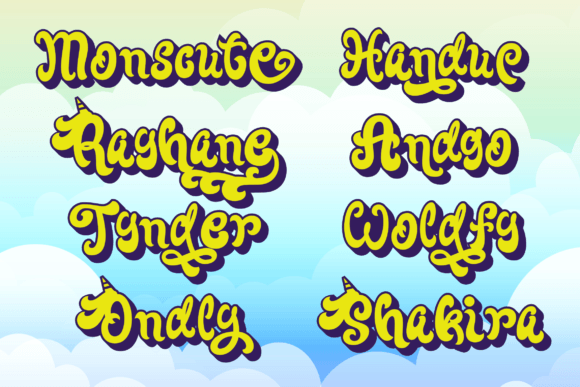 Glunicorn Font PNG with transparent background - Preview 4
