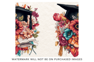 Graduation Cap Boho Flower Seamless Wrap Graphic by LadyAndBuns ...
