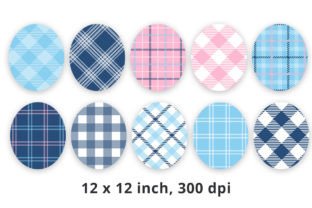 Navy, Pink and Blue Plaid Digital Papers Graphic by Lemon Paper Lab ...