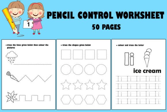 Pencil Control Worksheet _ Tracing Graphic PreK By Mena design