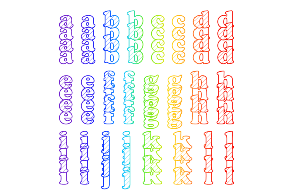 Rainbow Road Font PNG with transparent background - Preview 1