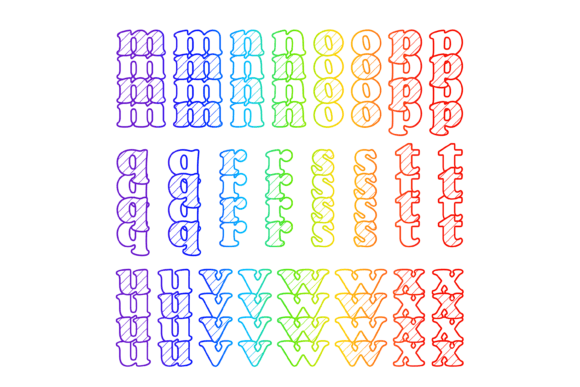Rainbow Road Font PNG with transparent background - Preview 2