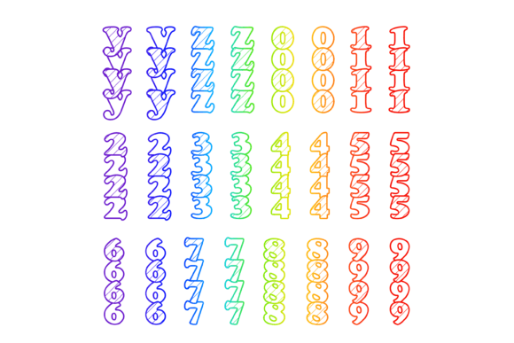 Rainbow Road Font PNG with transparent background - Preview 3