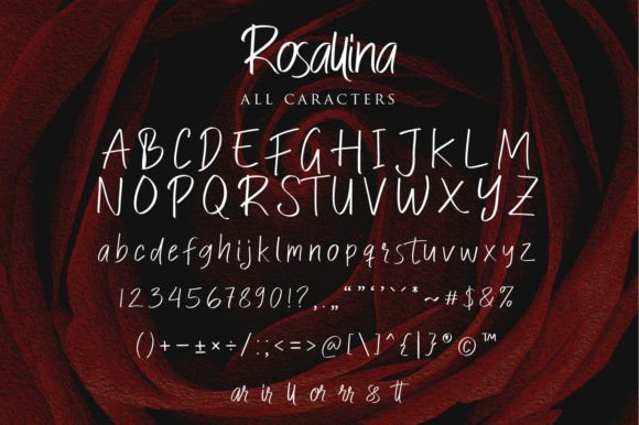 Rosallina Font PNG with transparent background - Preview 1