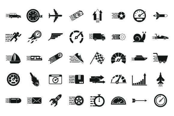 Velocity Icons Set Simple Vector. Graphic by anatolir56 · Creative Fabrica
