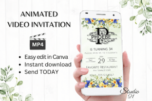 Video Birthday Invitation Monogram P