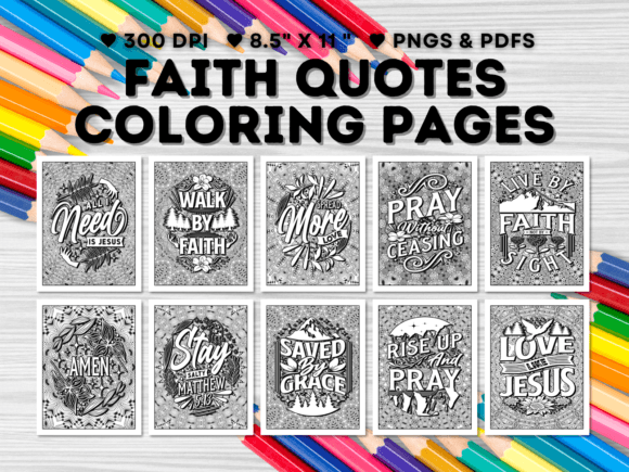20 Faith Quotes Coloring Pages