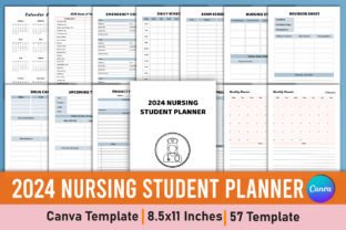2024 Nursing Student Planner Canva Graphic by Mustafiz · Creative Fabrica