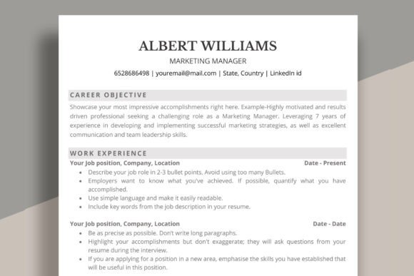 ATS Resume Template for Word | ATS CV
