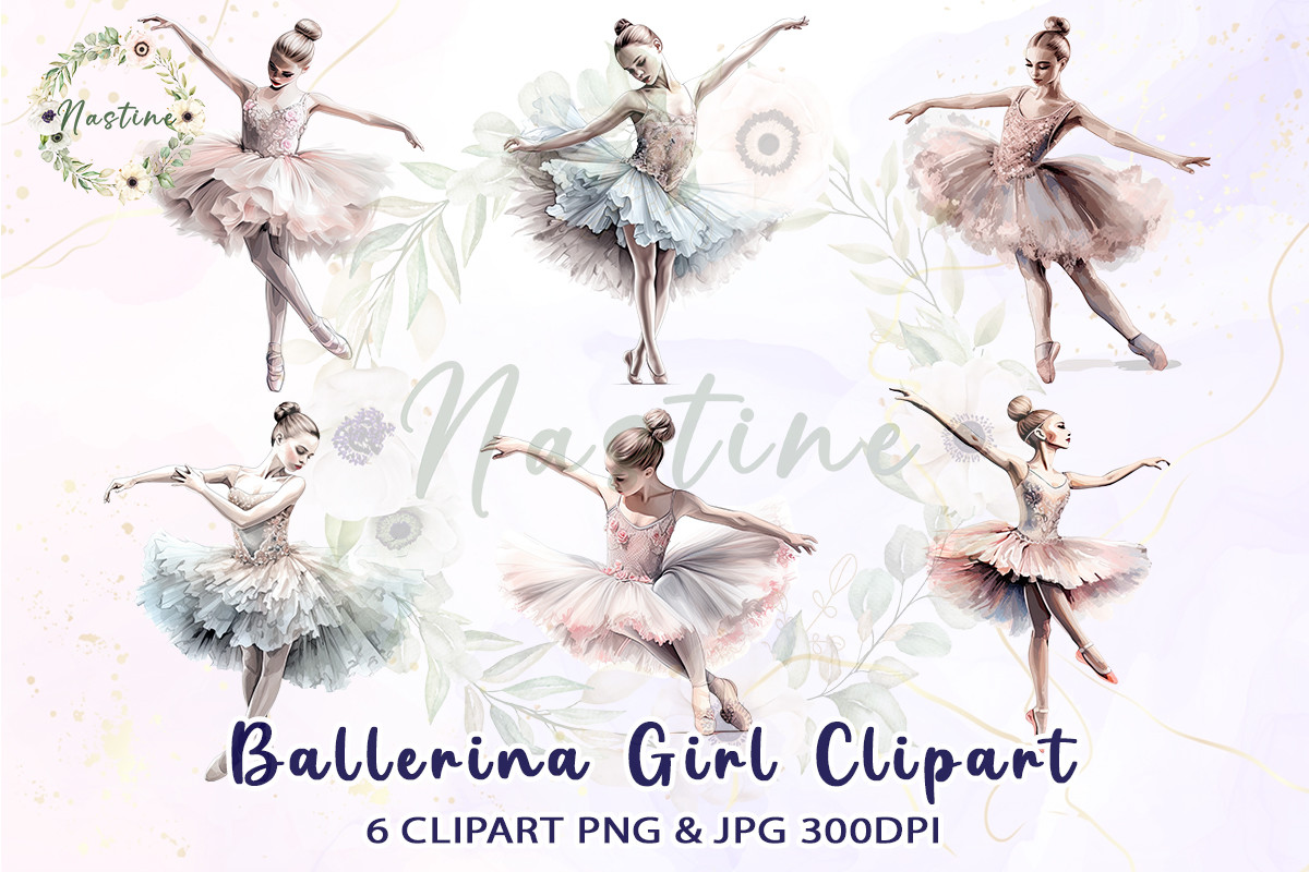 Ballerina Watercolor Clipart Graphic by Nastine · Creative Fabrica