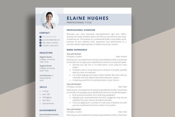 Professional Resume Template | Word CV Graphic by Aivos · Creative Fabrica