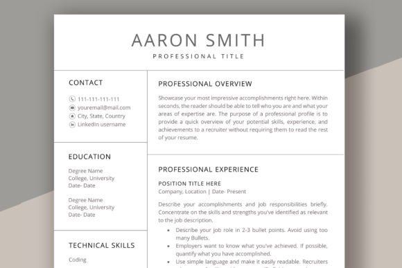 Clean Resume Template | CV for Word