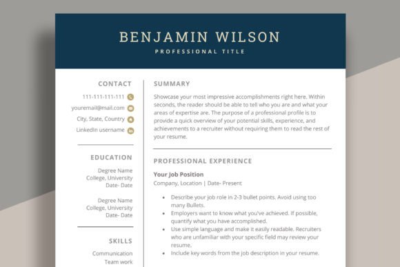 Clean Resume Template for Word | CV Word