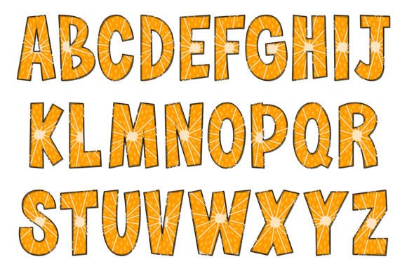 Delicious Orange Font PNG with transparent background - Preview 1