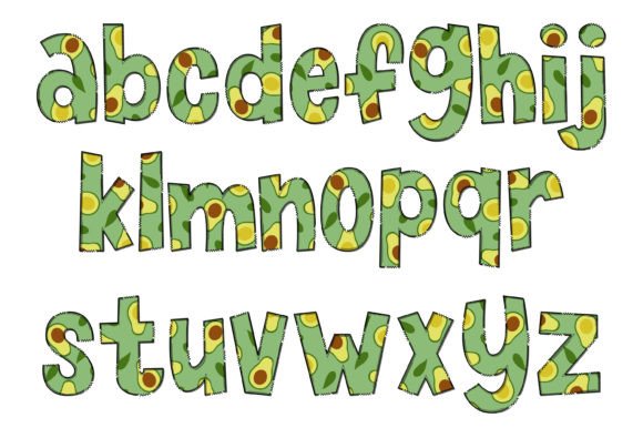 Fresh Avocado Font PNG with transparent background - Preview 2