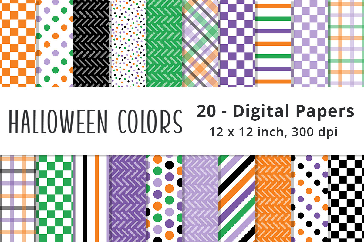 Halloween Color Printable Pattern Paper