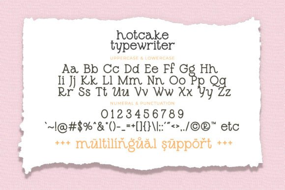 Hotcake Typewriter Font PNG with transparent background - Preview 6
