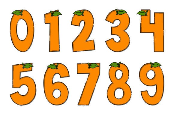 Orange Fruit Font PNG with transparent background - Preview 3