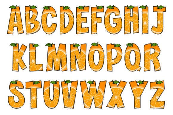 Orange Slice Font PNG with transparent background - Preview 1