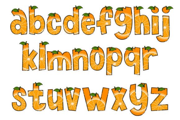 Orange Slice Font PNG with transparent background - Preview 2