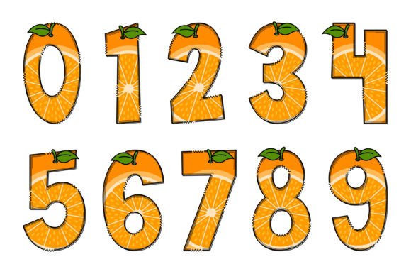 Orange Slice Font PNG with transparent background - Preview 3