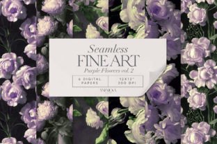 Purple Floral Seamless Patterns Paper Graphic by rosarioruiz · Creative ...