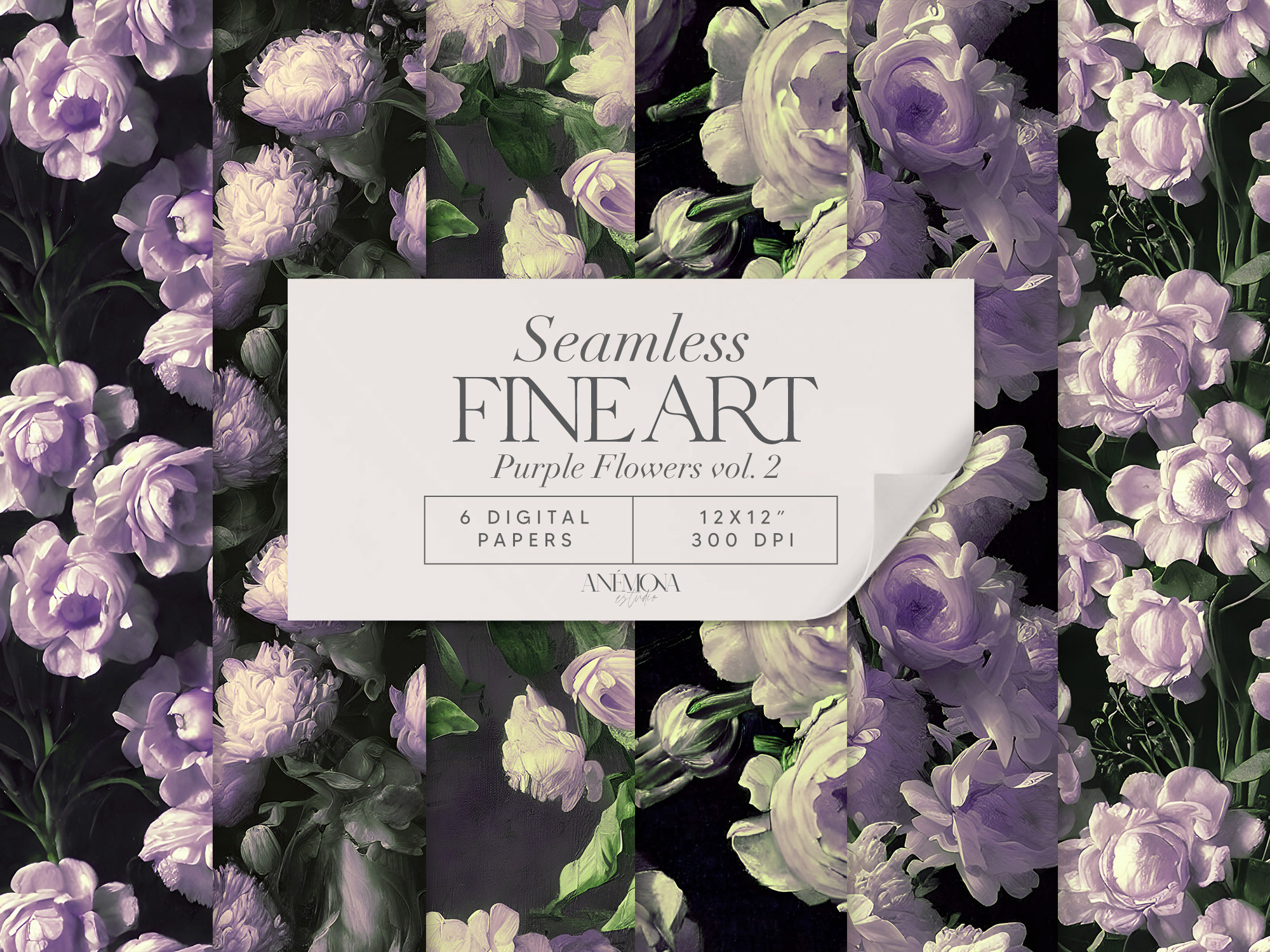 Purple Floral Seamless Patterns Paper Graphic by rosarioruiz · Creative ...