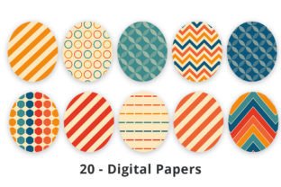 Retro Colored Printable Design Paper Graphic by Lemon Paper Lab ...