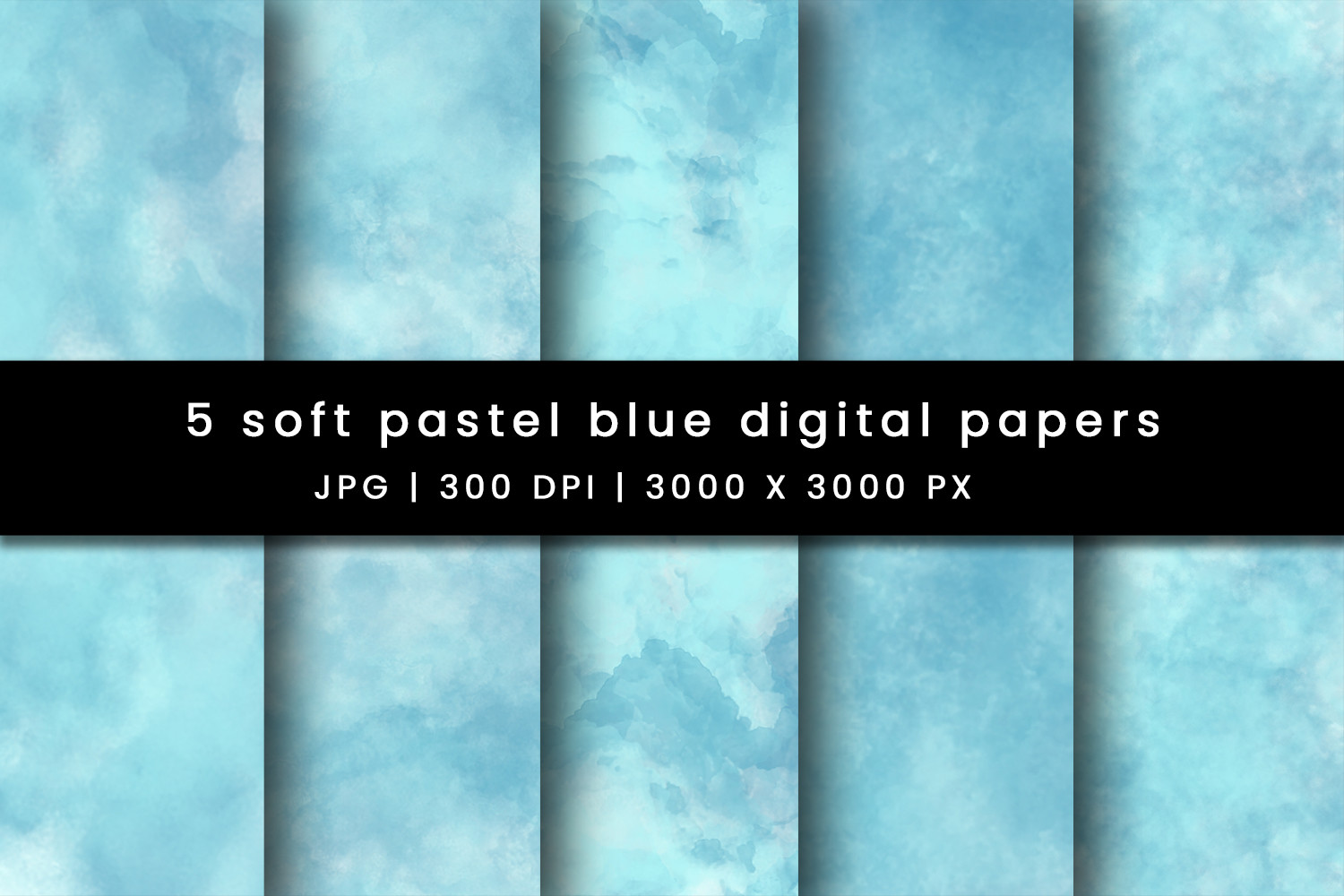 Soft Pastel Blue Digital Papers Graphic by Pugazh Logan · Creative Fabrica
