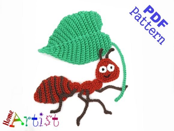 Ant Crochet Applique Pattern