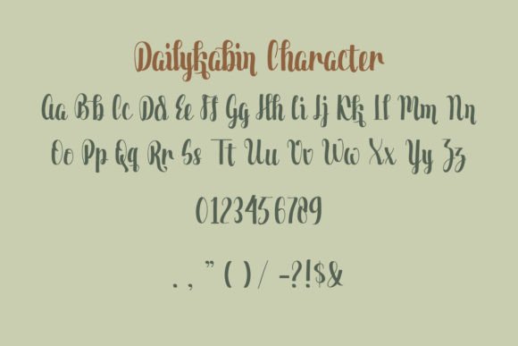 Dailykabin Font PNG with transparent background - Preview 4