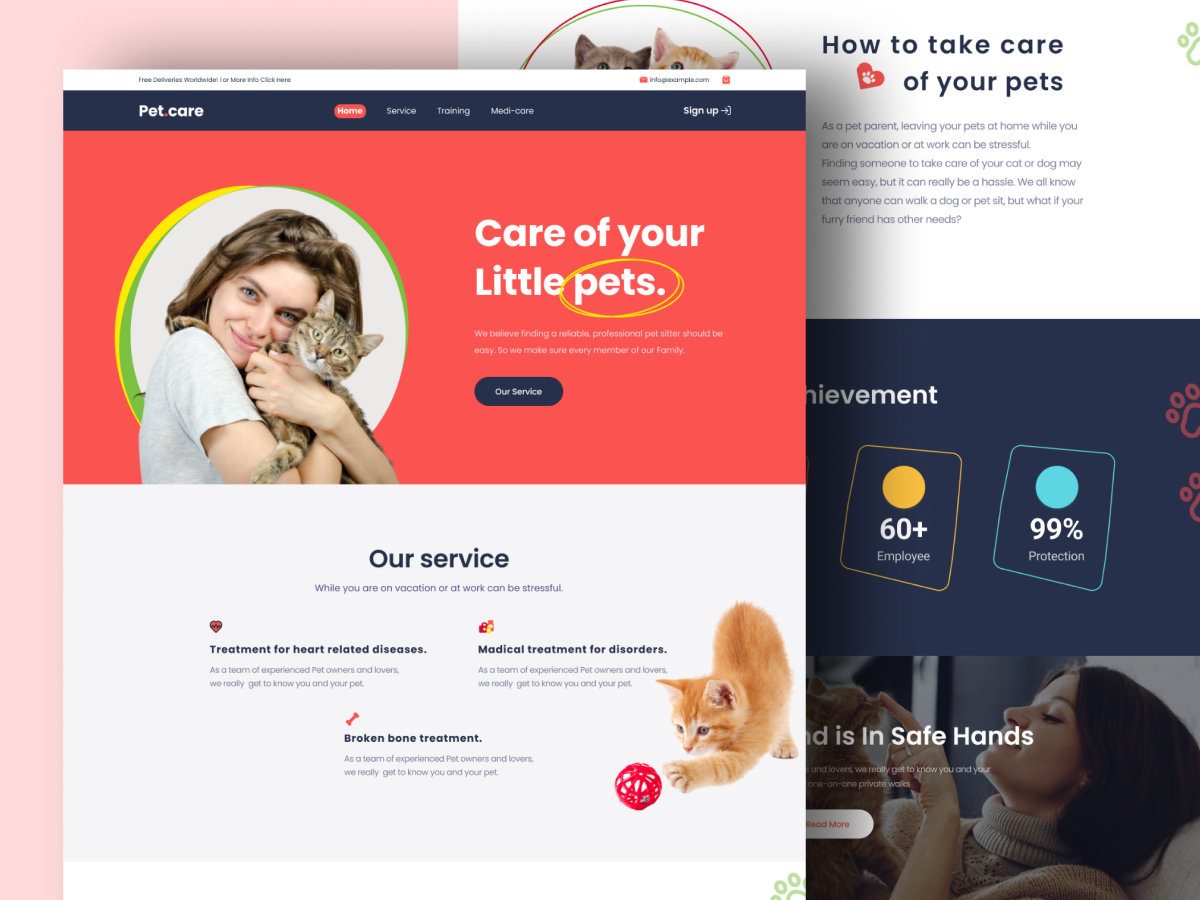 Pet Care Landing Page Design Graphic by Creative-t-shirt-Art · Creative ...